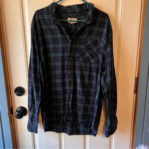 Boston Traders Dark Green Plaid Button Down Shirt size XL
